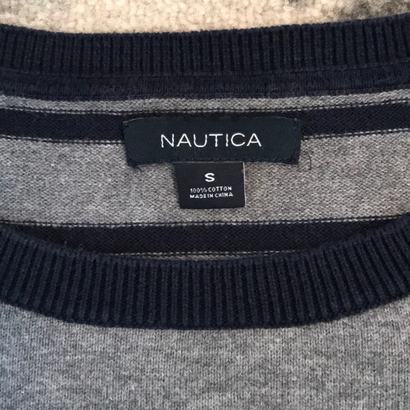 Nautica Gray/Navy Sweater-Size S! - Picture 3 of 7